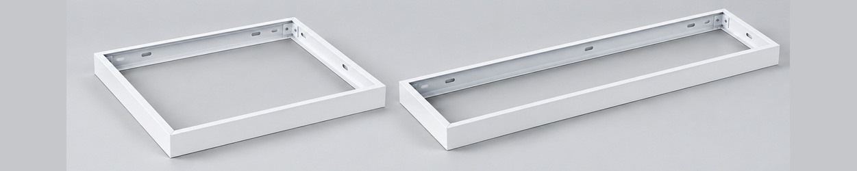 Surface-mount frames for LED panels Surface-mount frames for LED panels