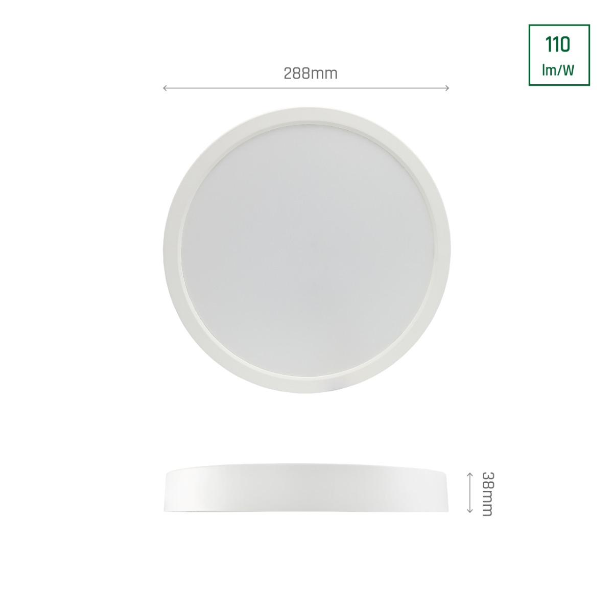 Surface Downlight 24W K4000 110/LM White Round IP20 IK06
