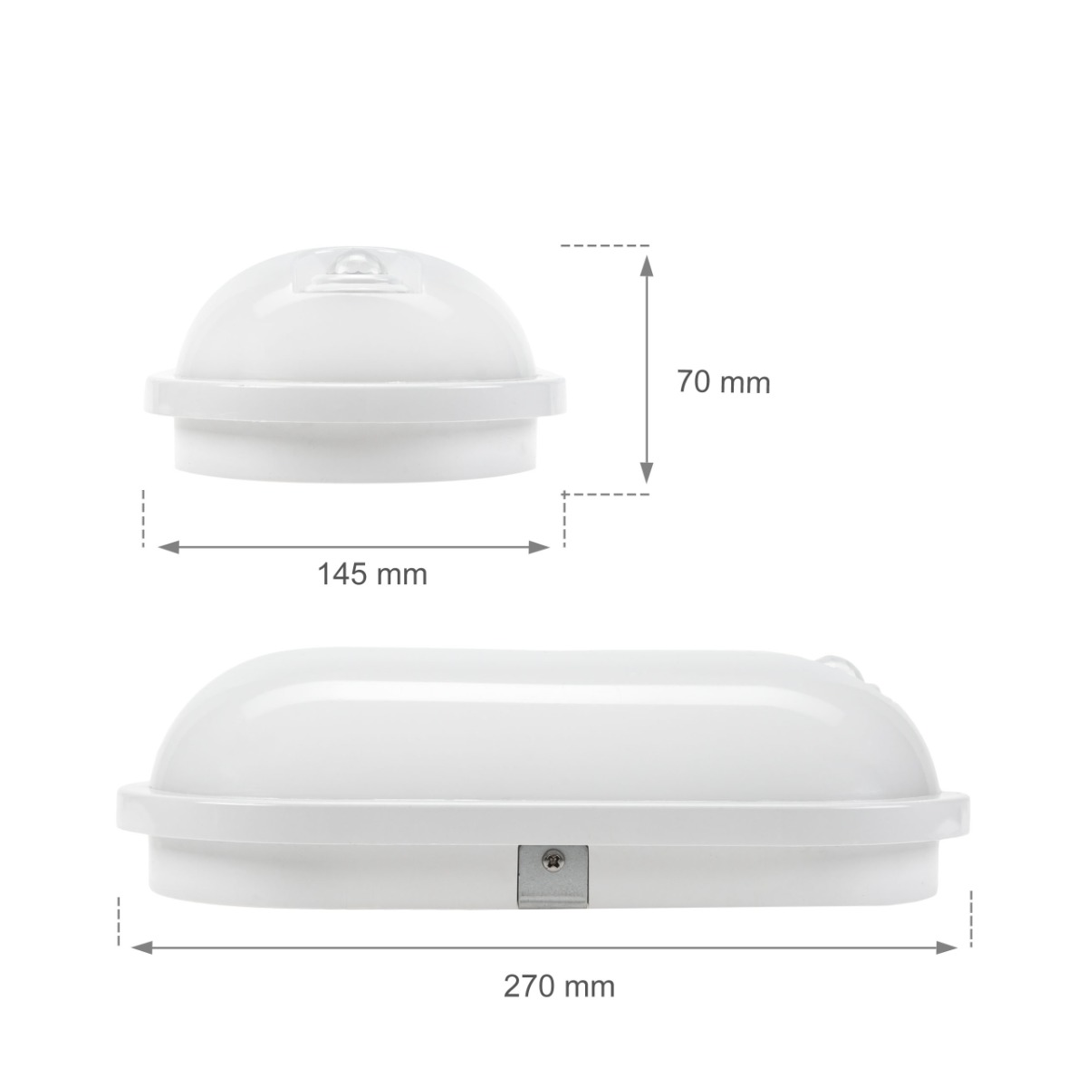 Oval surface-mounted LED lamp with motion sensor, 20 watts, 115 lumens/watt, K4000