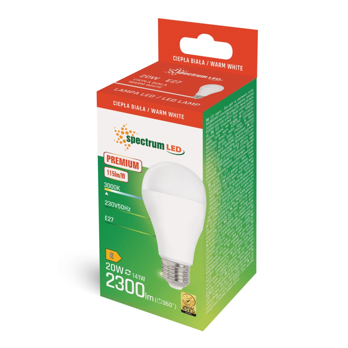 E27 LED Light Bulb GLS A65 20W 