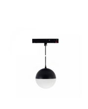 LED globe pendant lamp for track 10W K2700 48V Ø90 mm Black