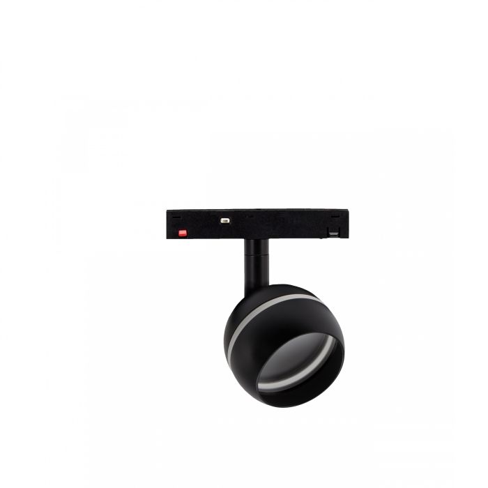 LED globe luminaire with ring for track 10W K2700 48V Ø90 mm Black