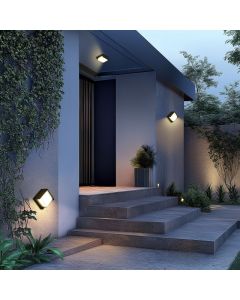 LED Outdoor Wall Lamp Square 10W CCT IP65 Black
