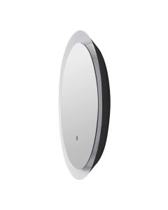 Round LED Mirror with Lighting Ø60 cm | 20W | 2000 Lumens | CRI90 | CCT 2700K-4000K | Black