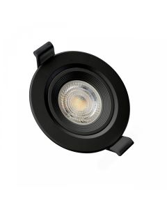 Recessed spot GU10 – round – black – adjustable – IP20 – Ø90×26 mm – without bulb