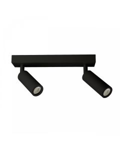 Surface-mounted spot MR11 2 heads – black – adjustable – IP20 – 260×54×160 mm – without bulb