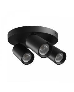 Surface-mounted spot GU10 3 heads – round – black – IP20 – 220×134 mm – without bulb