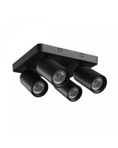 Surface-mounted spot GU10 4 heads – square – black – IP20 – 220×220×134 mm – without bulb