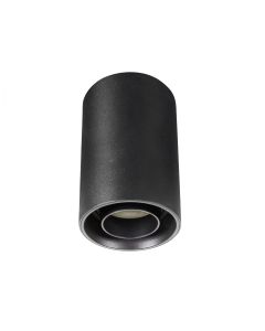 Surface-mounted spot GU10 – round – black – adjustable – IP20 – 80×130 mm – without bulb