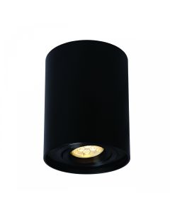 Surface-mounted spot GU10 – round – black – adjustable – IP20 – 94×125 mm – without bulb