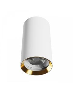 Surface-mounted spot GU10 – round – white/gold – IP20 – 55×100 mm – without bulb
