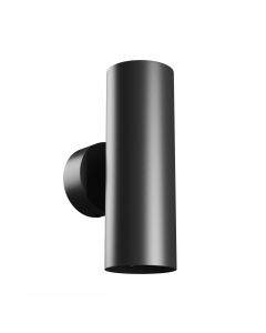 Wall light GU10 2 heads – round – black – IP20 – 55×160×90 mm – without bulb