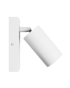 Wall light GU10 – round – white – with switch – IP20 – 55×100 mm – without bulb