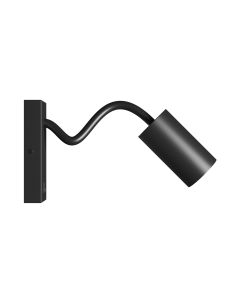 Wall light GU10 – flexible arm – round – black – with switch – IP20 – 55×100×410 mm – without bulb