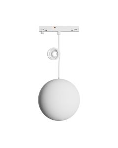 LED globe pendant lamp for narrow rail 7W K3000 48V Ø100 mm White