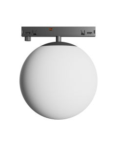 LED globe luminaire for narrow track 7W K3000 48V Ø100 mm Black