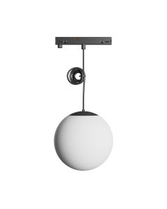 LED globe pendant lamp for narrow rail 7W K3000 48V Ø100 mm Black