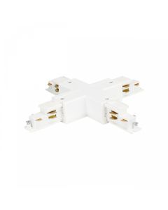 3-Phase Rail Connector Cross White – DALI