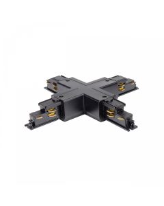 3-Phase Rail Connector Cross Black