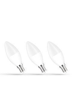 LED E14 candle bulb 3-pack 6W K3000 490lm