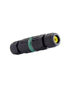 Waterproof cable connector IP68 – straight – for 3×0.5–2.5 mm² cable – black