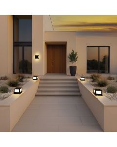 LED Outdoor Wall Light Square 10W CCT IP65 – black