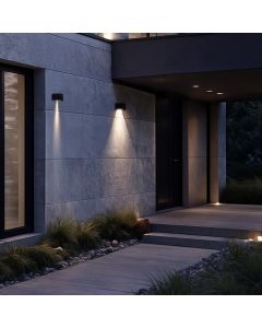 Solar LED Wall Light 2.5W K3000 135 Lumen IP44 Black