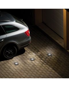LED Ground Spot GU10 Square IP67 110x110x140mm Grey – with through-wiring
