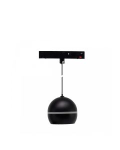 LED globe pendant lamp with ring for track 10W K3000 48V Ø90 mm Black