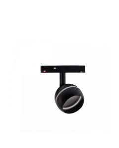 LED globe luminaire with ring for track 10W K2700 48V Ø90 mm Black
