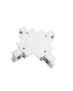 3-Phase Rail Connector Cross White