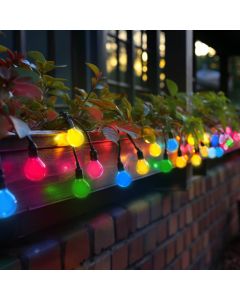 Festoon light string 5 metres with 10× E27 sockets – IP44 – black – without bulbs
