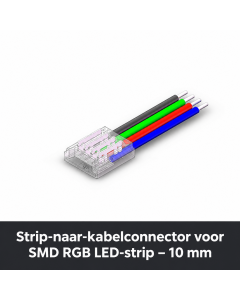 Strip-to-cable connector for SMD RGB LED strip – 10 mm