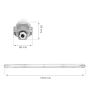 Waterproof LED Batten 150cm Grey 1x T8 G13 IP65 – photo 6