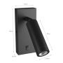 Wall spotlight GU10 (MR11) with switch – IP20 – black – photo 7
