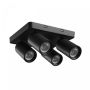 Surface-mounted spot GU10 4 heads – square – black – IP20 – 220×220×134 mm – without bulb