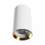 Surface-mounted spot GU10 – round – white/gold – IP20 – 55×100 mm – without bulb