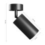 Wall light GU10 – round – black – IP20 – 55×100×165 mm – without bulb – photo 5