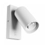 Wall light GU10 – round – white – with switch – IP20 – 55×100 mm – without bulb
