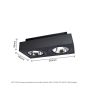 Surface-mounted spot AR111 GU10 2 heads – rectangular – black – adjustable – IP20 – 293×145×85 mm – without bulb – photo 2