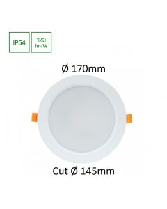 Downlight Led 18W IP54 White Round integrated driver