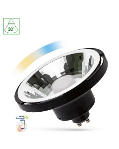 GU10 Smart lamp 10W AR111 SMD Black 30° CCT+DIMM Wi-Fi/BT