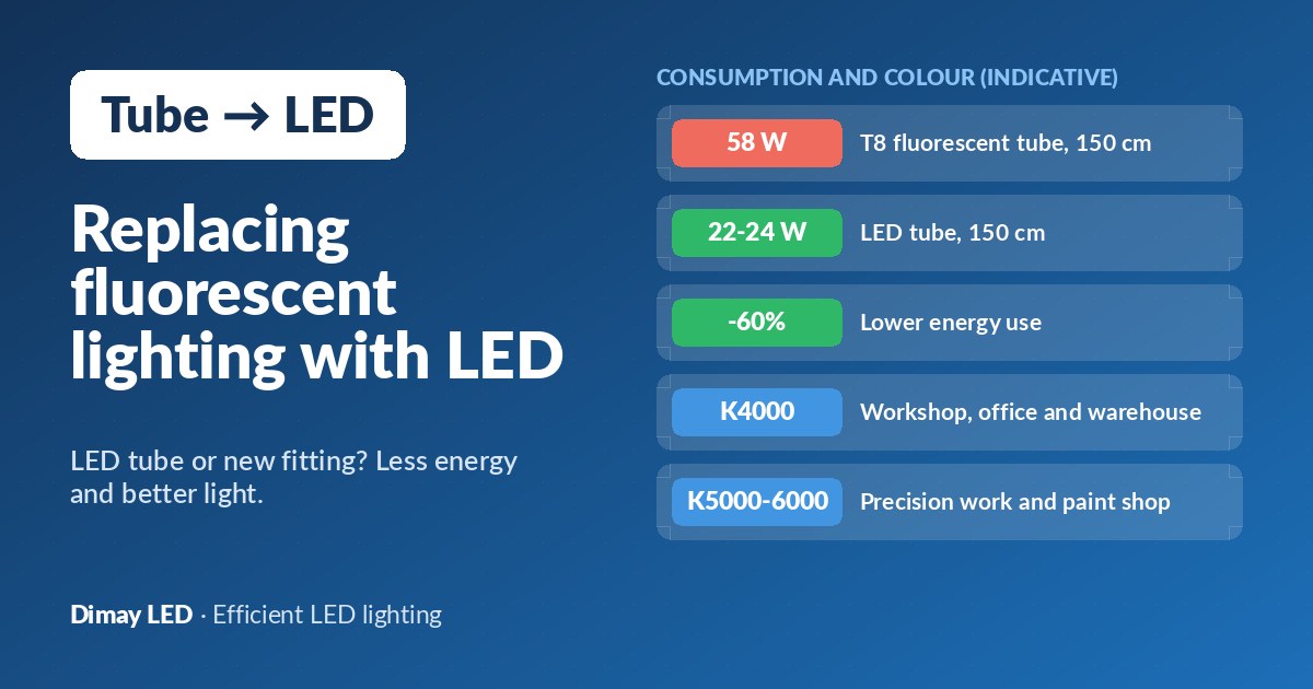 Replacing fluorescent lighting with LED: LED tube or new fitting?
