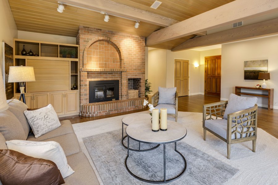 Living room with warm white light