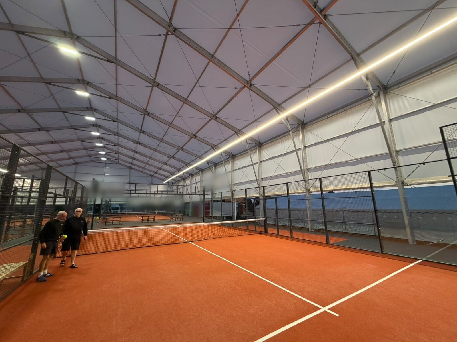 Padel courts lit with linear LED line lighting (5)